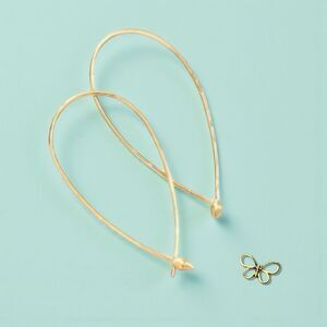 Stella & Dot Hammered Wire Hoop Earrings Gold